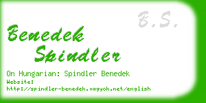 benedek spindler business card